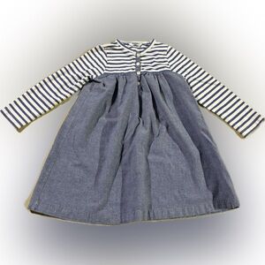 Baby Boden Navy and Cream Striped Dress